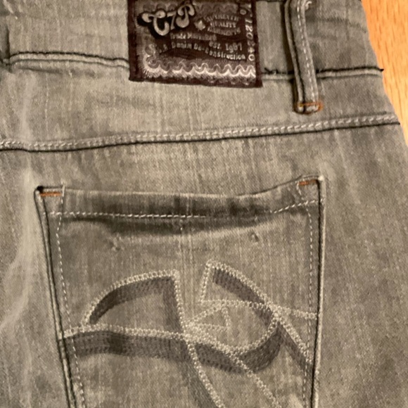 Chip & Pepper Steamer Lane Skinny Straight Leg Jeans Distressed Gray Stretch Sz5 - Picture 13 of 15